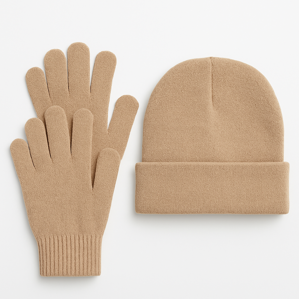 Strick Winter-Set – Mütze & Handschuhe (Unisex)