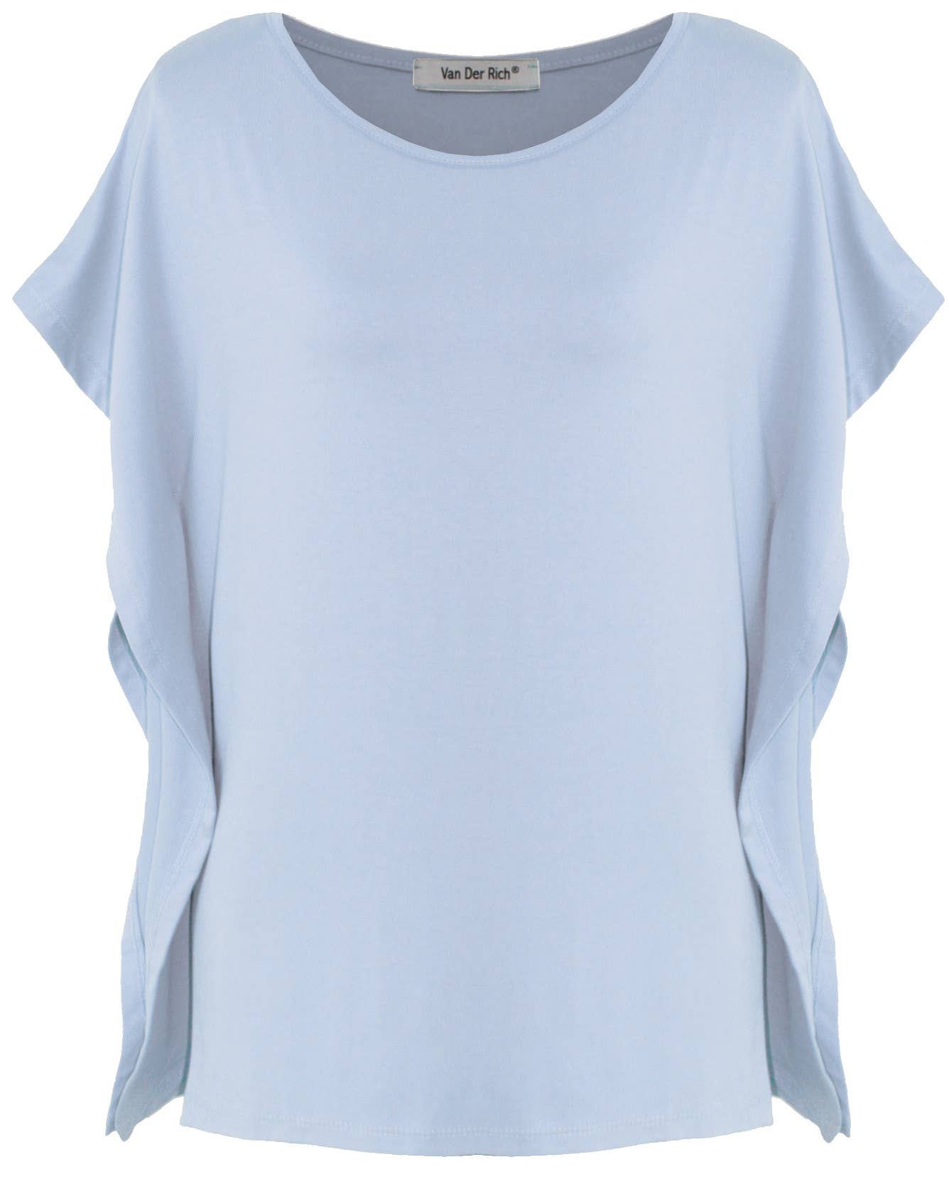 T-Shirt mit Rüschenärmeln im Kimono-Stil: Grau / S-M
