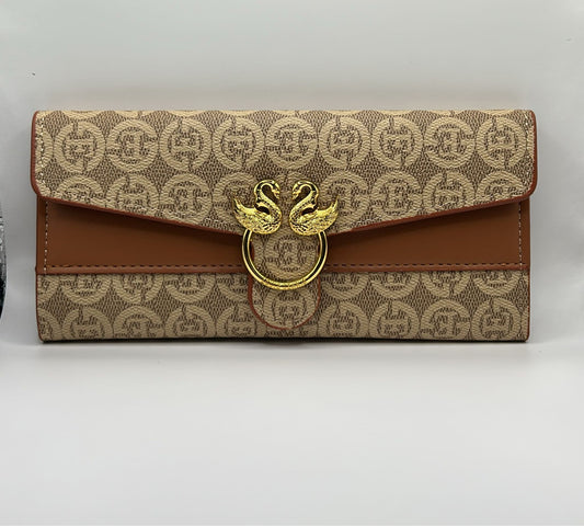 Clutch „Golden Swan Luxe“ – Elegante Abendtasche mit goldener Schwanenverzierung