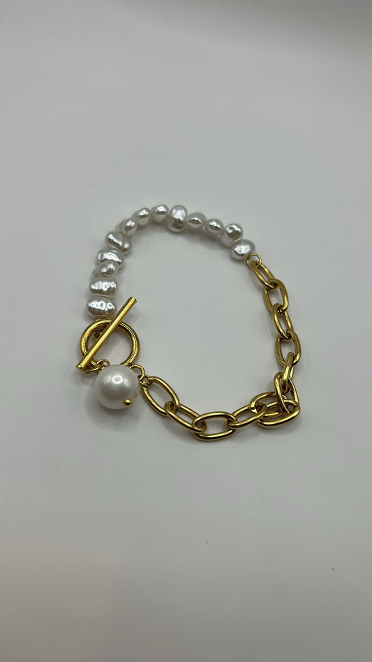 Armband „Luna“ – Perlen & Gliederkette mit Anhänger