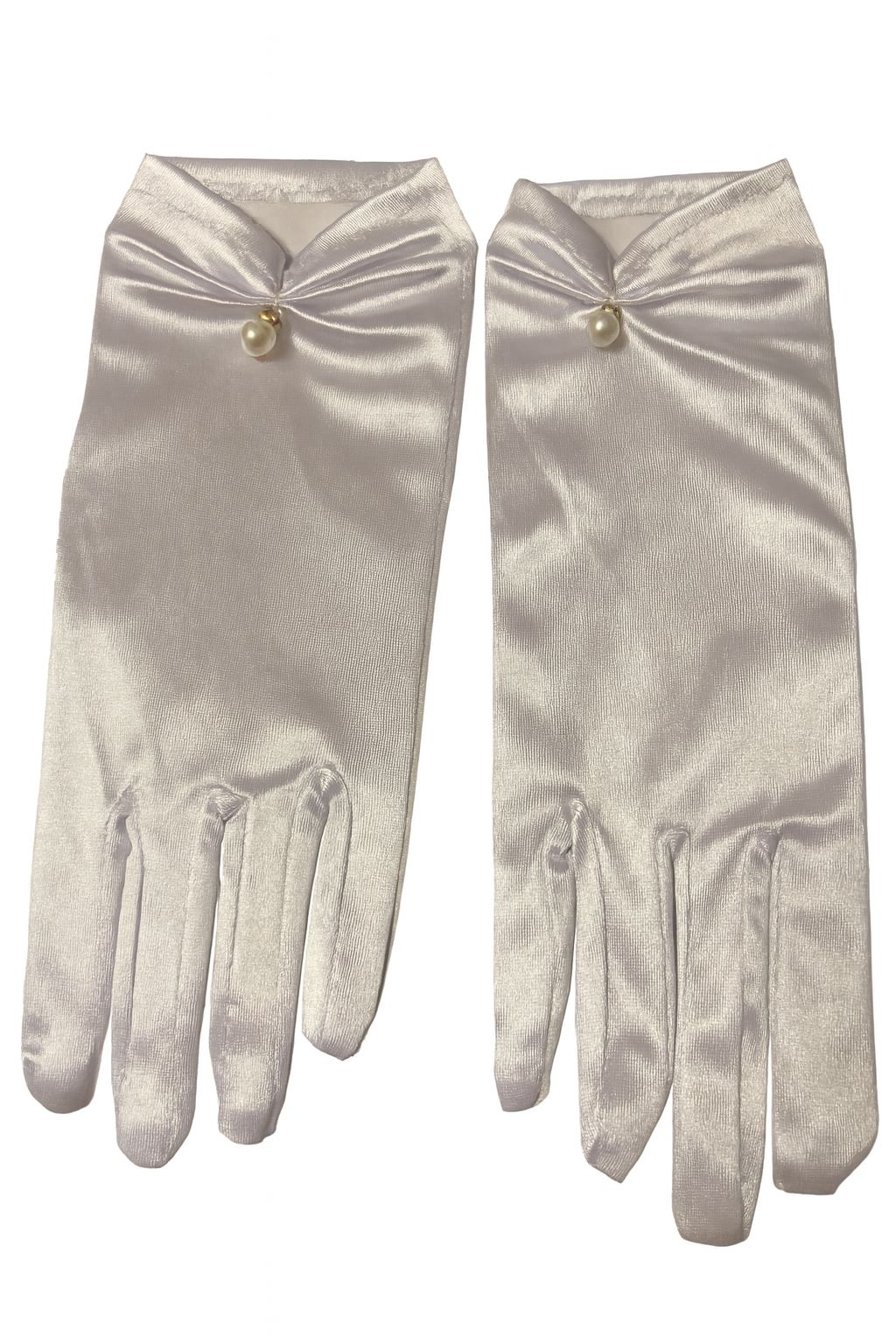 Elegante Satin-Handschuhe mit Perlendetail