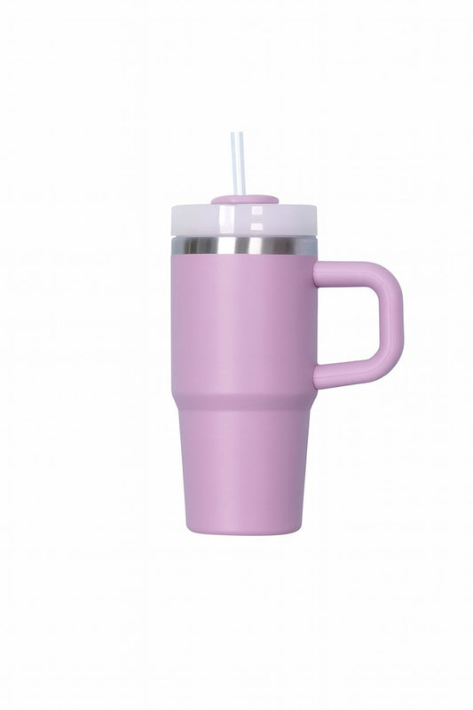 Thermo Cup mit Griff & Strohhalm – 400 ml Edelstahlbecher