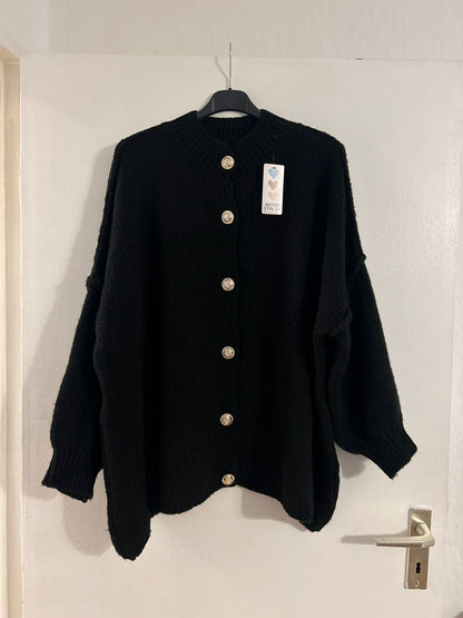 ROMA Strickjacke mit Knöpfen: Schwarz