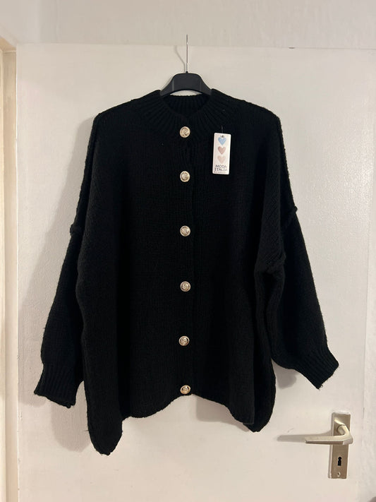 ROMA Strickjacke mit Knöpfen: Schwarz