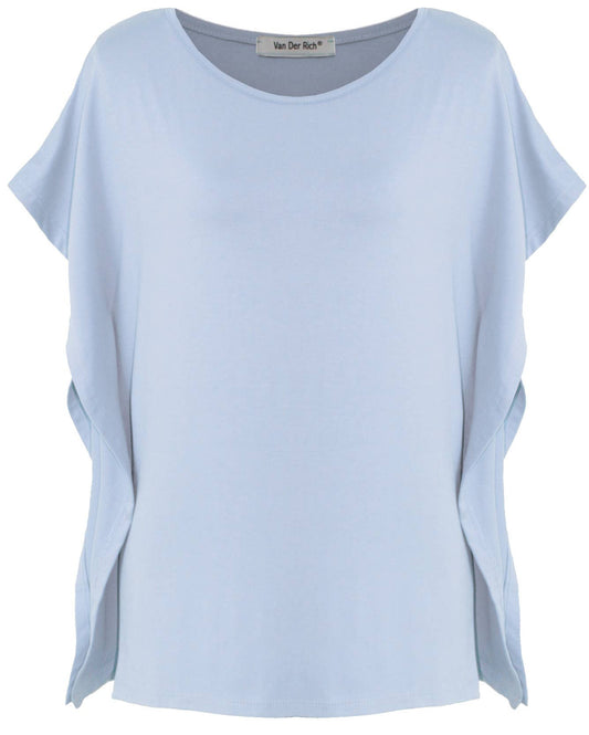 T-Shirt mit Rüschenärmeln im Kimono-Stil: Grau / S-M