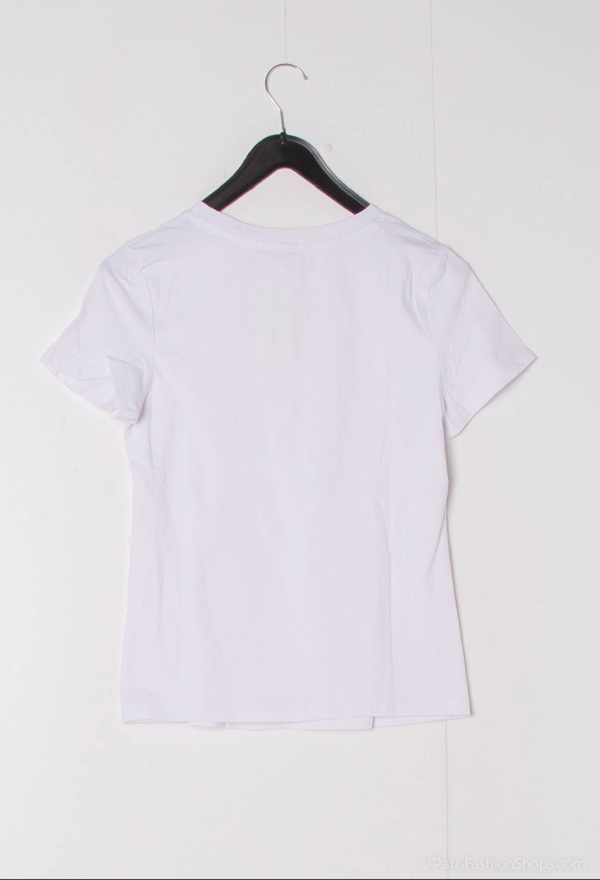 Einfaches kurzärmeliges Baumwoll‑T‑Shirt mit Rundhalsausschnitt: Weiß / SM