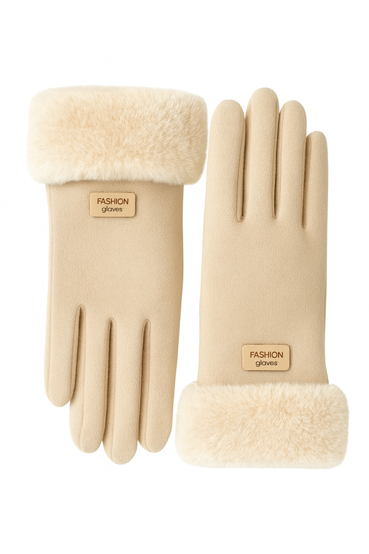 Elegante Winterhandschuhe mit Fellbesatz & Touchscreen-Funktion