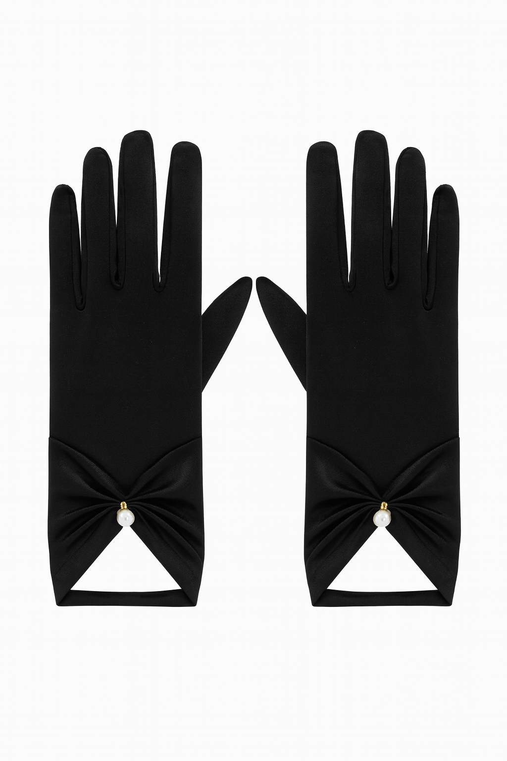 Elegante Satin-Handschuhe mit Perlendetail