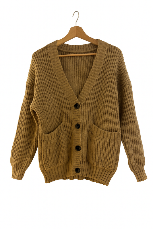 Strickcardigan „Noelle“ – Camel mit Knopfleiste