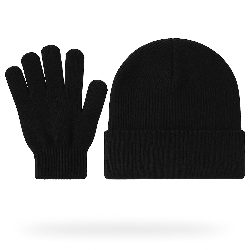 Strick Winter-Set – Mütze & Handschuhe (Unisex)
