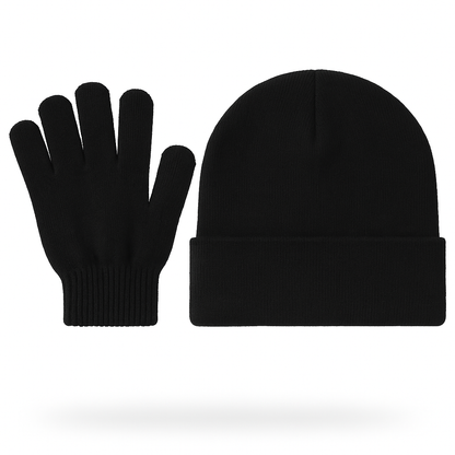 Strick Winter-Set – Mütze & Handschuhe (Unisex)