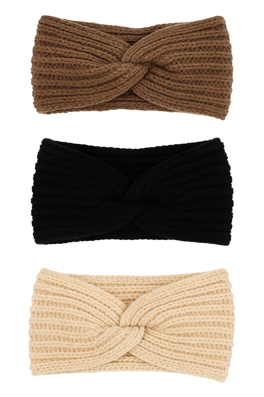 Strick-Stirnband mit Twist-Knoten